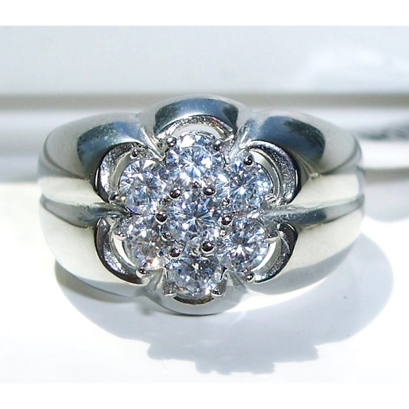 Other - STAINLESS STEEL Men’s AAA Grade CZ Cluster Ring